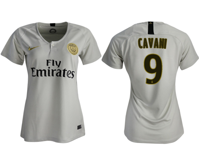 2018 19 Paris Saint Germain 9 CAVANI Away Women Soccer Jersey