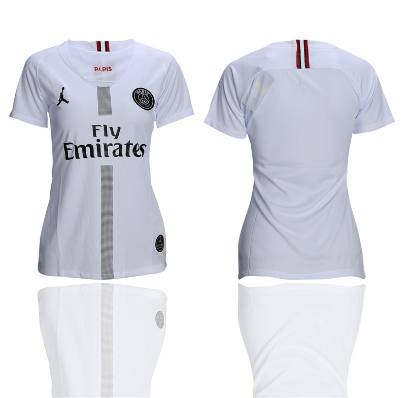2018 19 Paris Saint Germain Jordan Champions League White Women Soccer Jersey