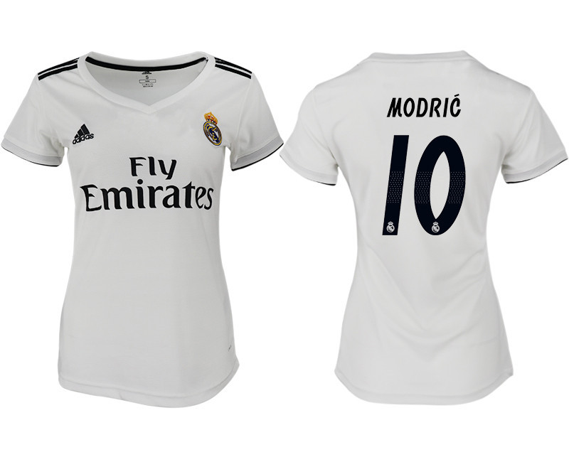 2018 19 Real Madrid 10 MODRIC Home Women Soccer Jersey