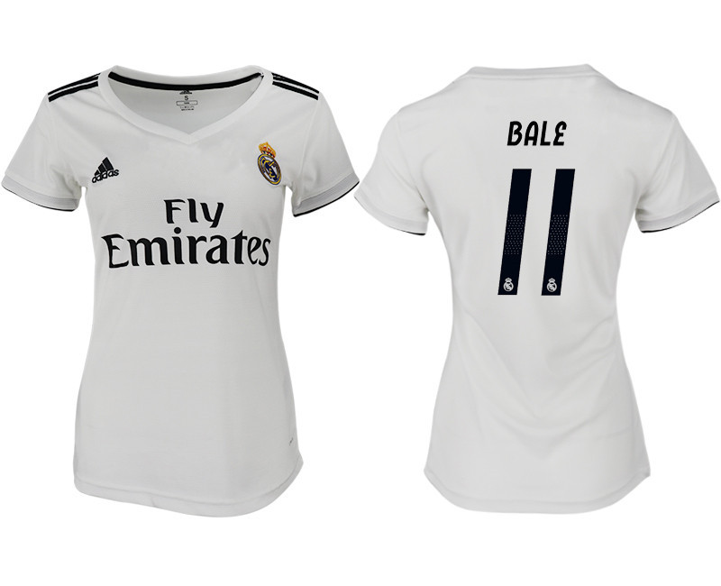 2018 19 Real Madrid 11 BALE Home Women Soccer Jersey
