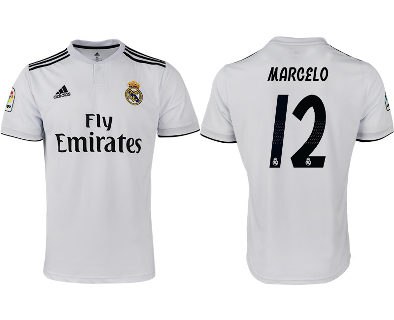 2018 19 Real Madrid 12 MARCELO Home Thailand Soccer Jersey