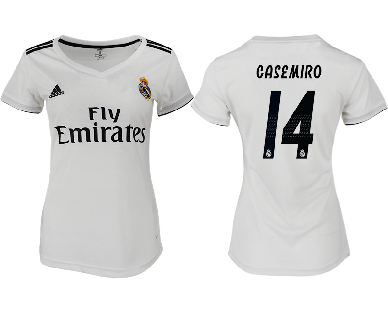 2018 19 Real Madrid 14 CASEMIRO Home Women Soccer Jersey