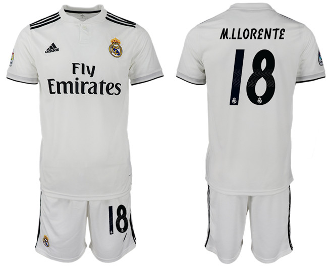 2018 19 Real Madrid 18 M.LLORENTE Home Soccer Jersey