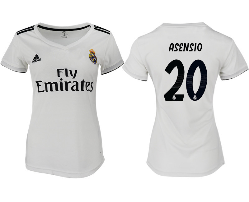 2018 19 Real Madrid 20 ASENSIO Home Women Soccer Jersey