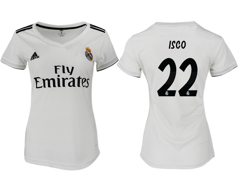 2018 19 Real Madrid 22 ISCO Home Women Soccer Jersey