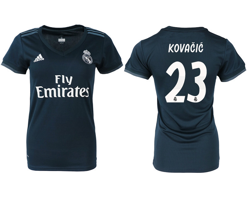 2018 19 Real Madrid 23 KOVACIC Away Women Soccer Jersey