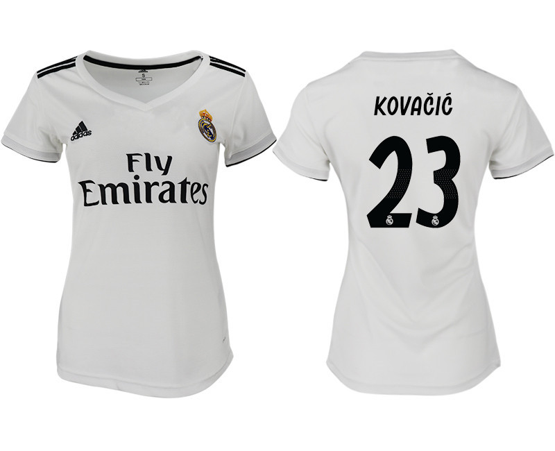 2018 19 Real Madrid 23 KOVACIC Home Women Soccer Jersey