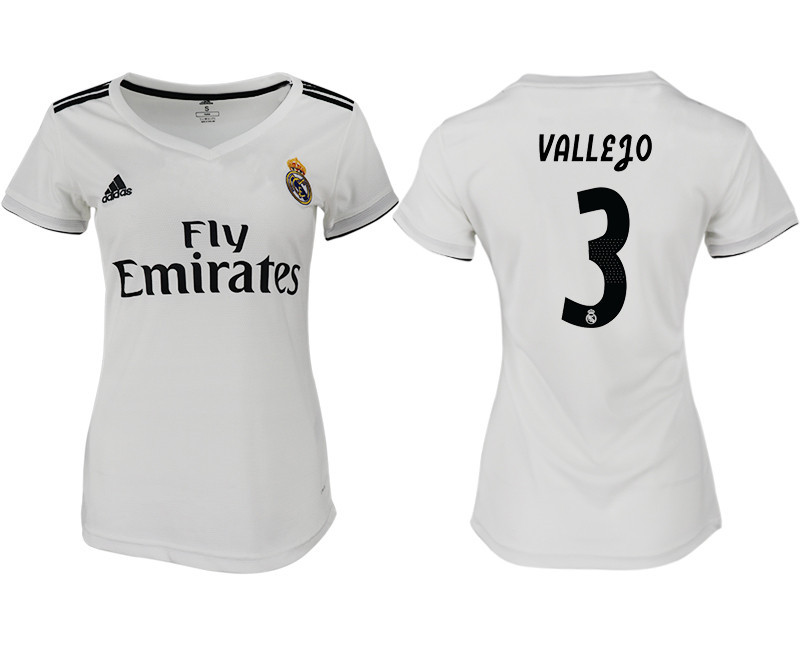 2018 19 Real Madrid 3 VALLEGO Home Women Soccer Jersey
