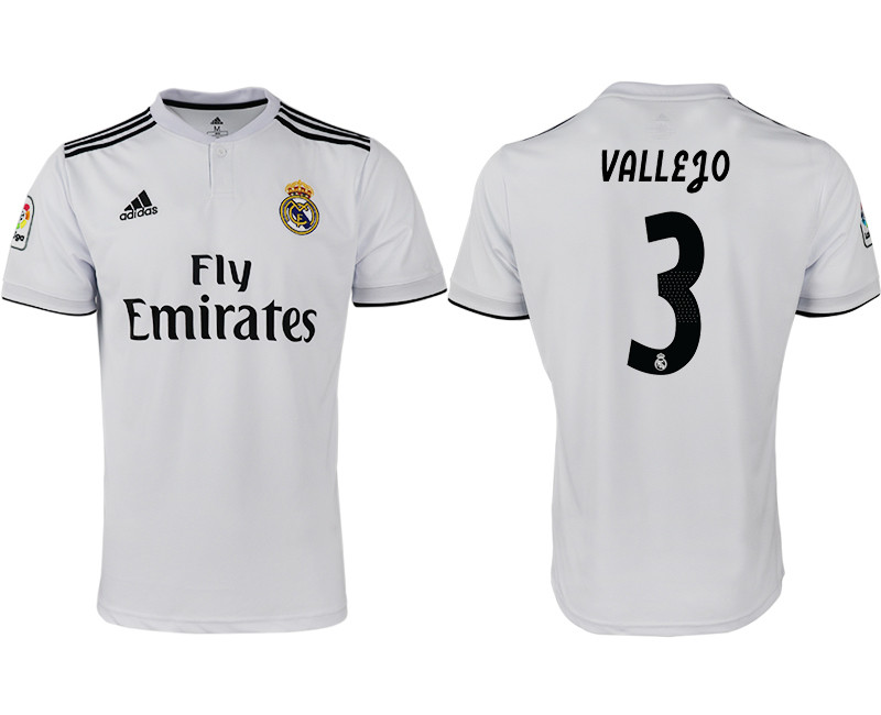 2018 19 Real Madrid 3 VALLEJO Home Soccer Jersey