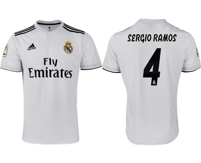 2018 19 Real Madrid 4 SERGIO RAMOS Home Soccer Jersey
