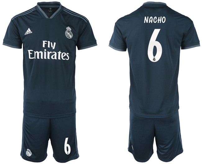 2018 19 Real Madrid 6 NACHO Away Soccer Jersey