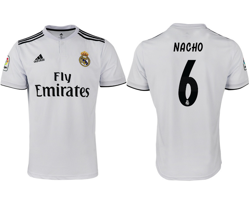 2018 19 Real Madrid 6 NACHO Home Thailand Soccer Jersey