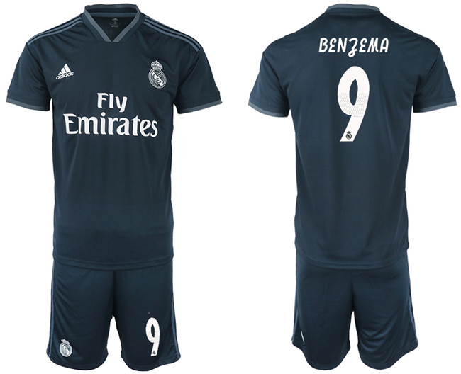 2018 19 Real Madrid 9 BENZEMA Away Soccer Jersey