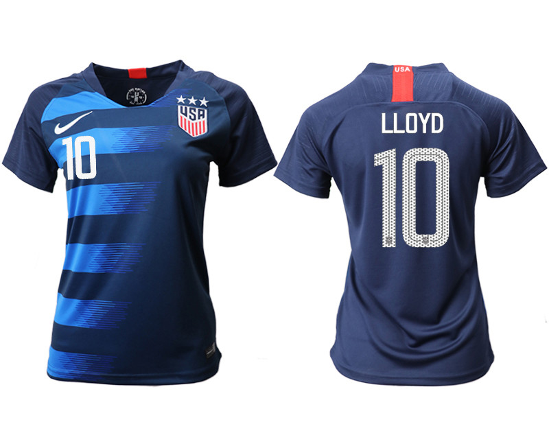 2018 19 USA 10 LLOYD Away Women Soccer Jersey