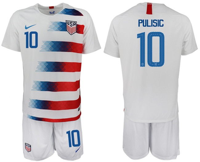 2018 19 USA 10 PULISIC Home Soccer Jersey