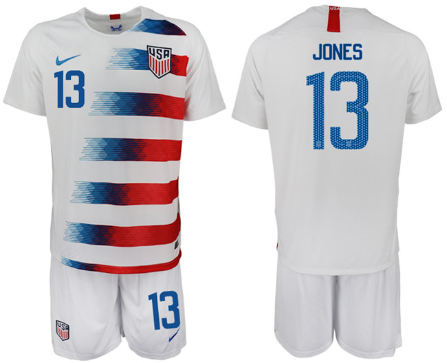 2018 19 USA 13 JONES Home Soccer Jersey