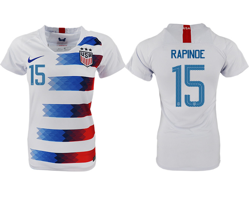 2018 19 USA 15 RAPINOE Home Women Soccer Jersey