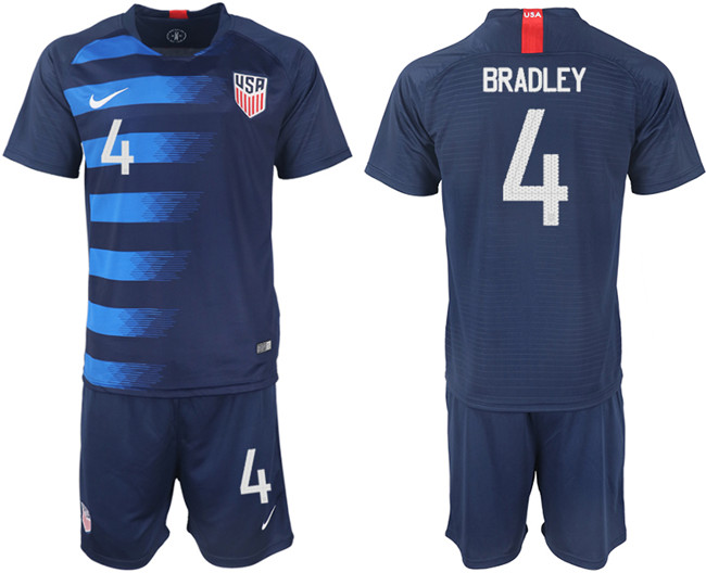 2018 19 USA 4 BRADLEY Away Soccer Jersey