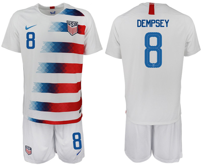 2018 19 USA 8 DEMPSEY Home Soccer Jersey