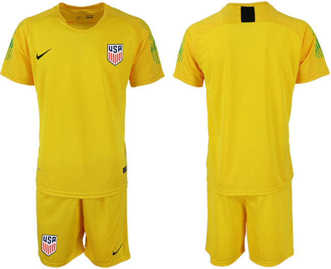 2018 19 USA Yellow Goalkeeper Soccer Jersey