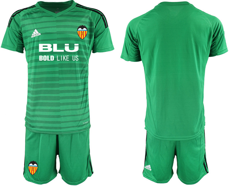 2018 19 Valencia Green Goalkeeper Soccer Jersey