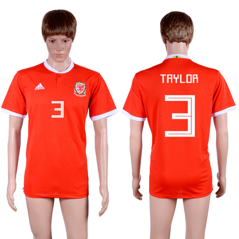 2018 19 Wales 3 TAYLOR Home Thailand Soccer Jersey