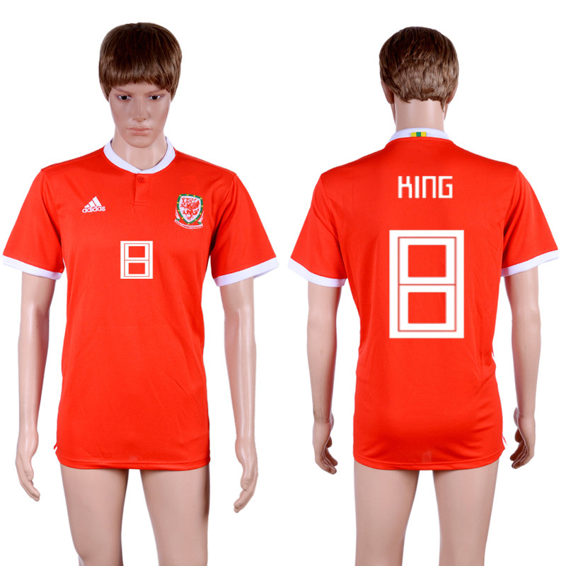 2018 19 Wales 8 KING Home Thailand Soccer Jersey