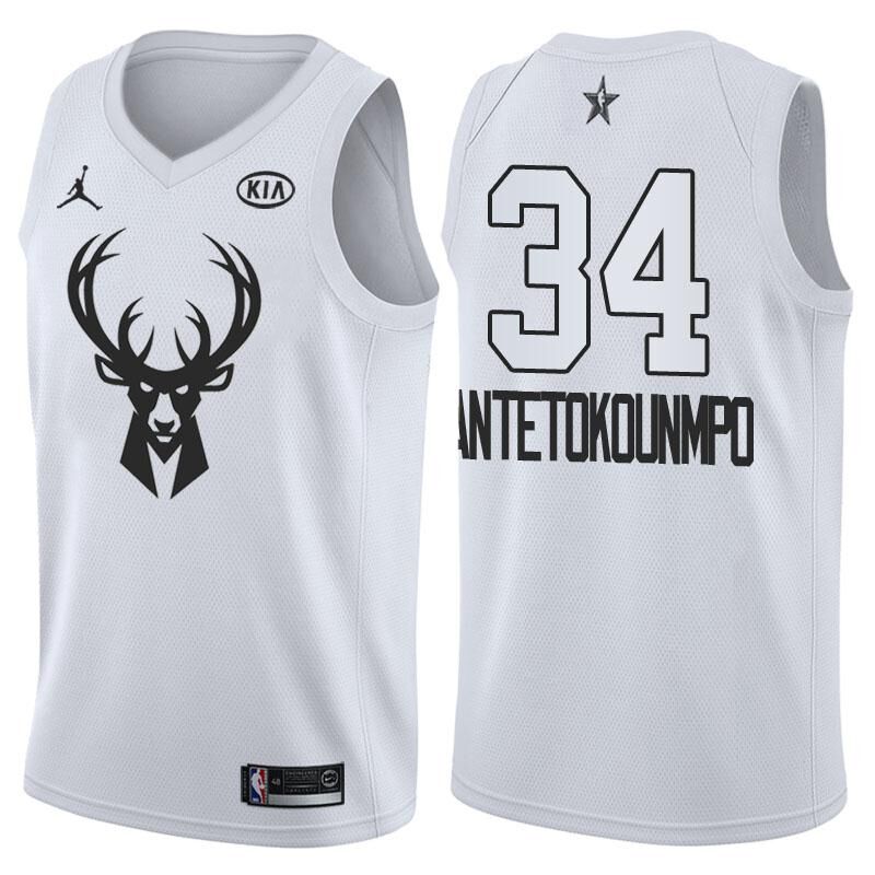 2018 All Star Game jersey #34 Giannis Antetokounmpo White jersey