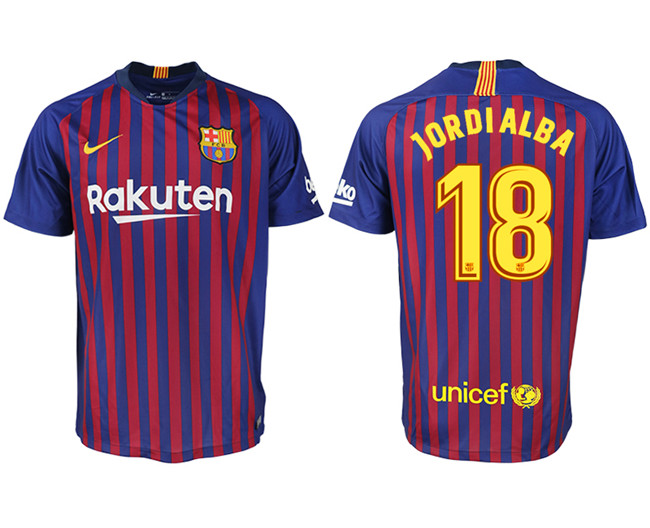 2019 19 Barcelona 18 JORDIALBA Home Thailand Soccer Jersey