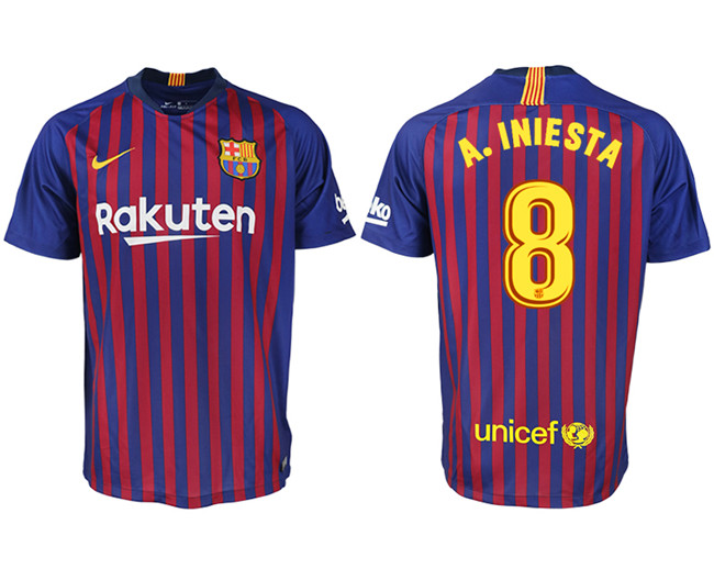 2019 19 Barcelona 8 A. INIESTA Home Thailand Soccer Jersey