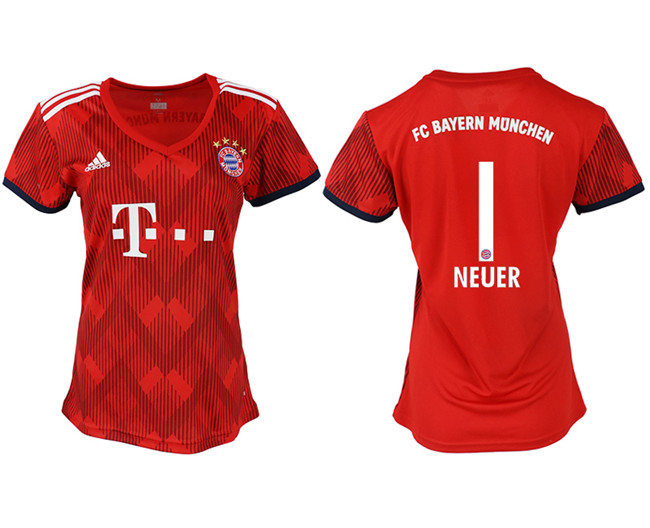 2019 19 Bayern Munich 1 NEUER Home Women Soccer Jersey