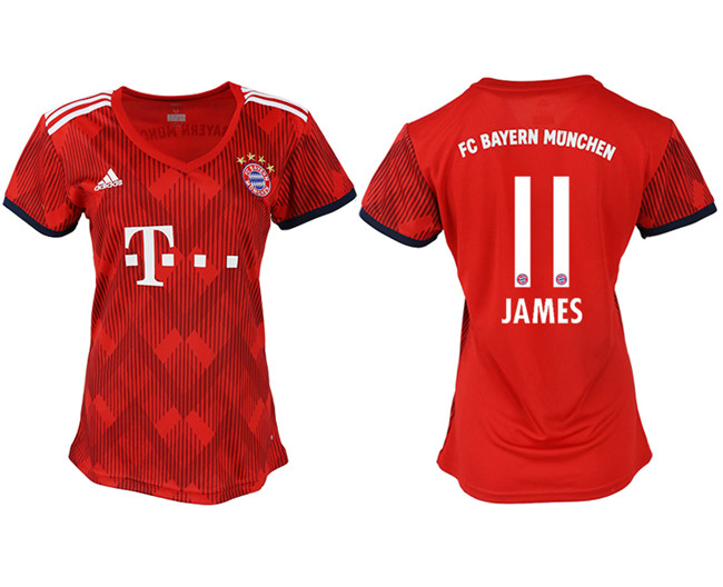 2019 19 Bayern Munich 11 JAMES Home Women Soccer Jersey