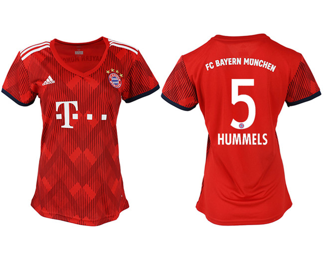 2019 19 Bayern Munich 5 HUMMELS Home Women Soccer Jersey