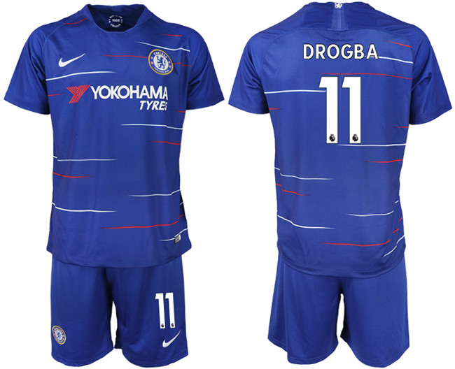 2019 19 Chelsea FC 11 DROGBA Home Soccer Jersey