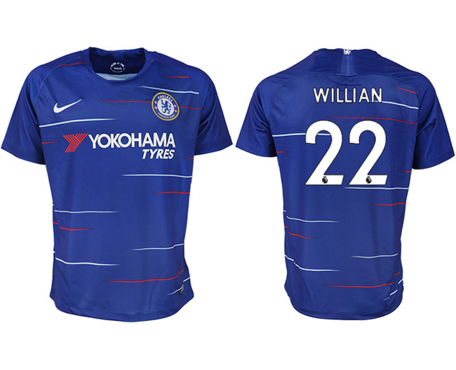 2019 19 Chelsea FC 22 WILLIAN Home Thailand Soccer Jersey