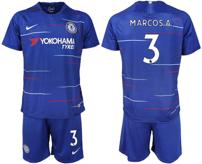 2019 19 Chelsea FC 3 MARCOS A. Home Soccer Jersey
