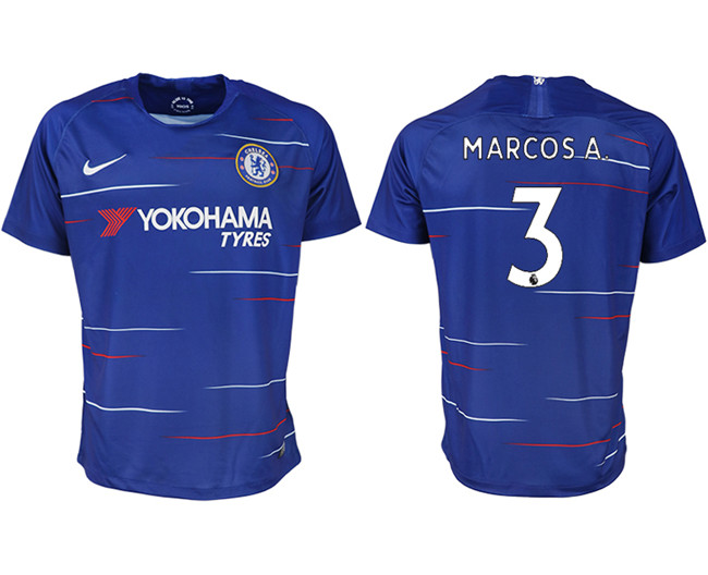 2019 19 Chelsea FC 3 MARCOS A. Home Thailand Soccer Jersey