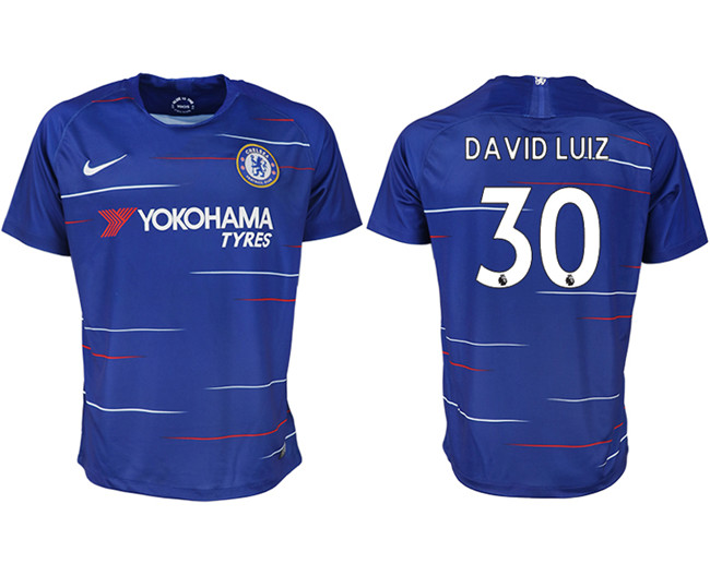 2019 19 Chelsea FC 30 DAVID LUIZ Home Thailand Soccer Jersey