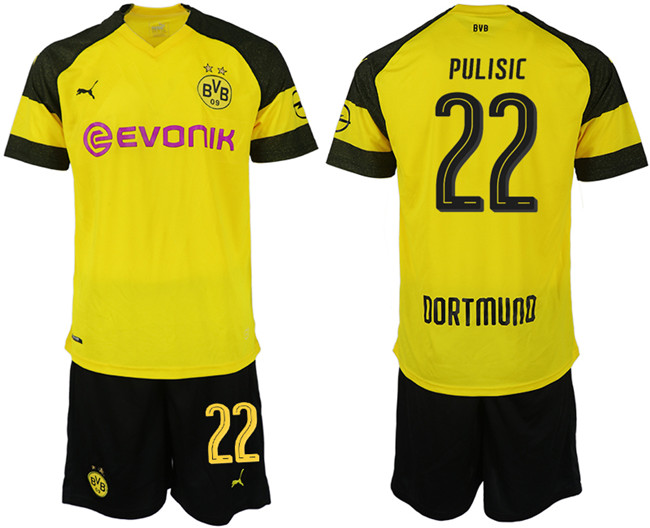2019 19 Dortmund 22 PULISIC Home Soccer Jersey