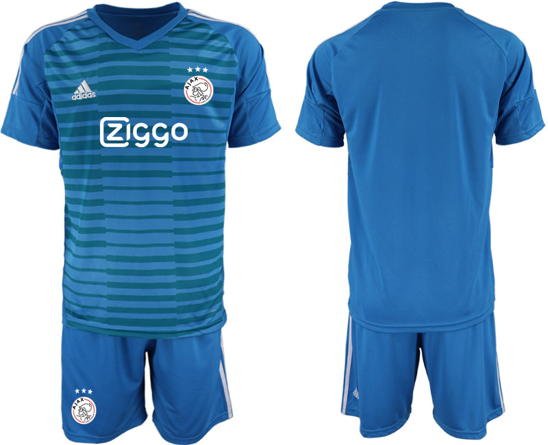 2019 20 Ajax Blue Goalkeepe Soccer Jersey