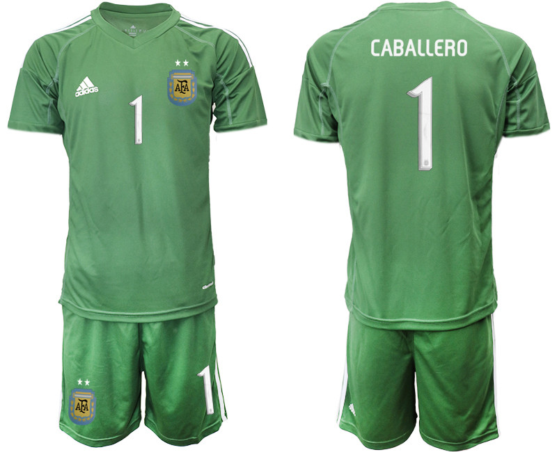 2019 20 Argentina 1 CABALLERI Army Green Goalkeeper Soccer Jersey