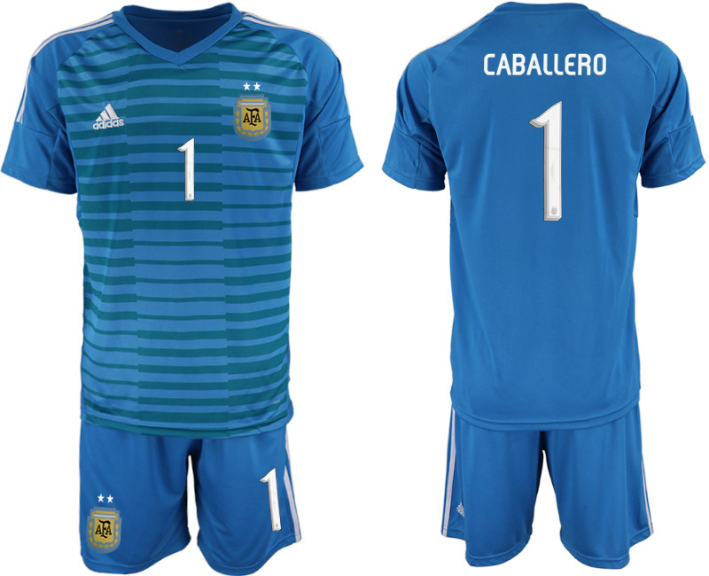 2019 20 Argentina 1 CABALLERO Blue Goalkeeper Soccer Jersey