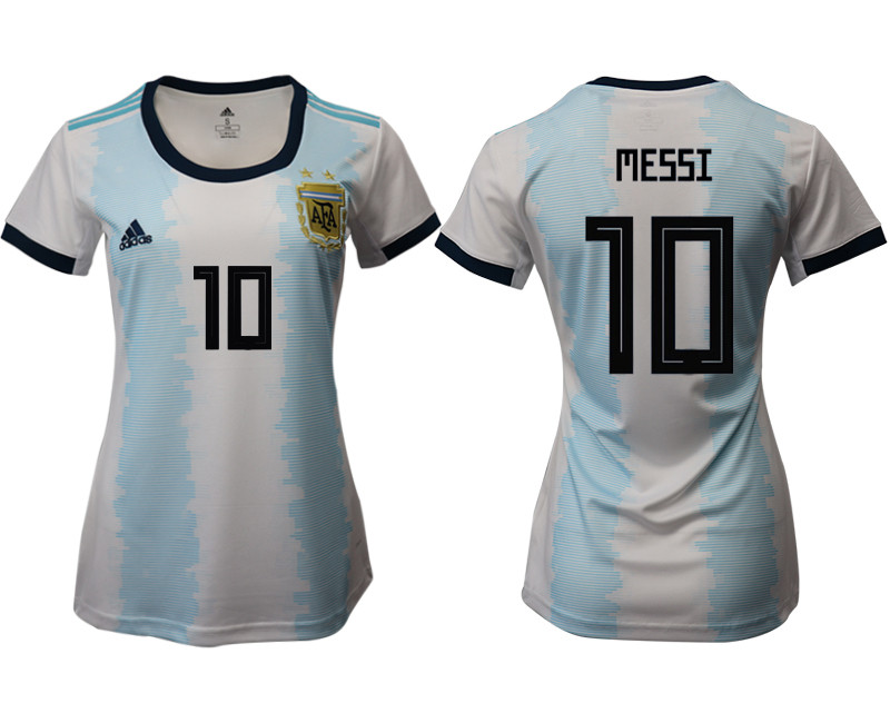2019 20 Argentina 10 MESSI Home Women Soccer Jersey