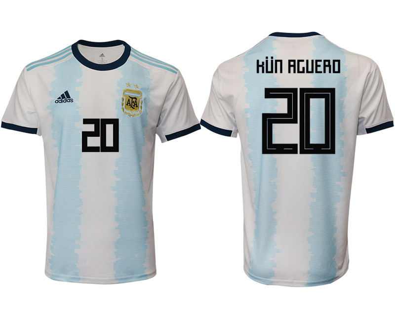 2019 20 Argentina 20 HUN AGUERO Home Thailand Soccer Jersey