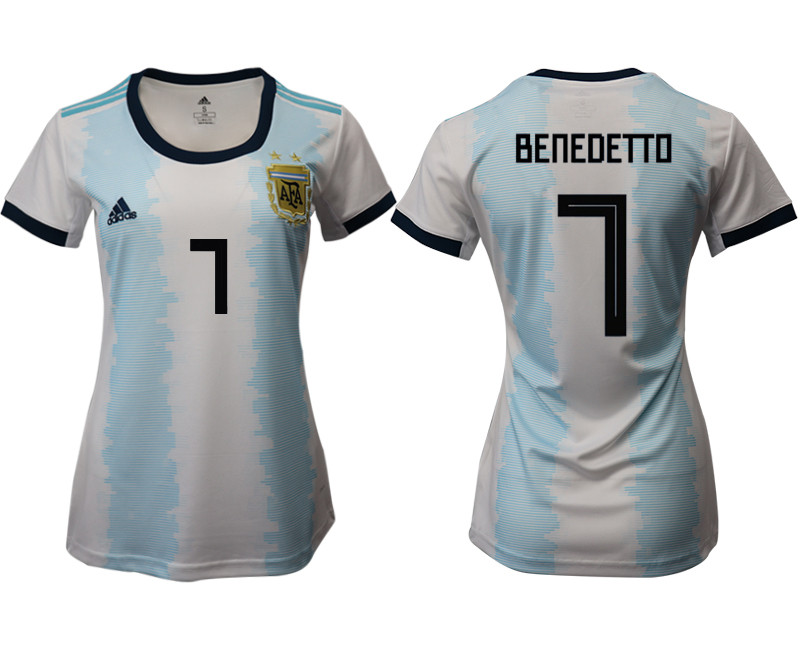 2019 20 Argentina 7 BENEDETTO Home Women Soccer Jersey