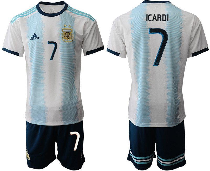 2019 20 Argentina 7 ICARDI Home Soccer Jersey
