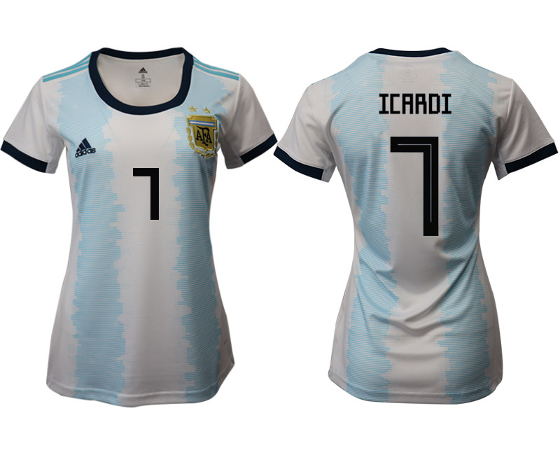 2019 20 Argentina 7 ICARDI Home Women Soccer Jersey