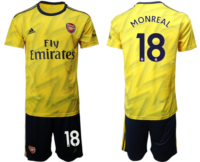 2019 20 Arsenal 18 MONREAL Away Soccer Jersey