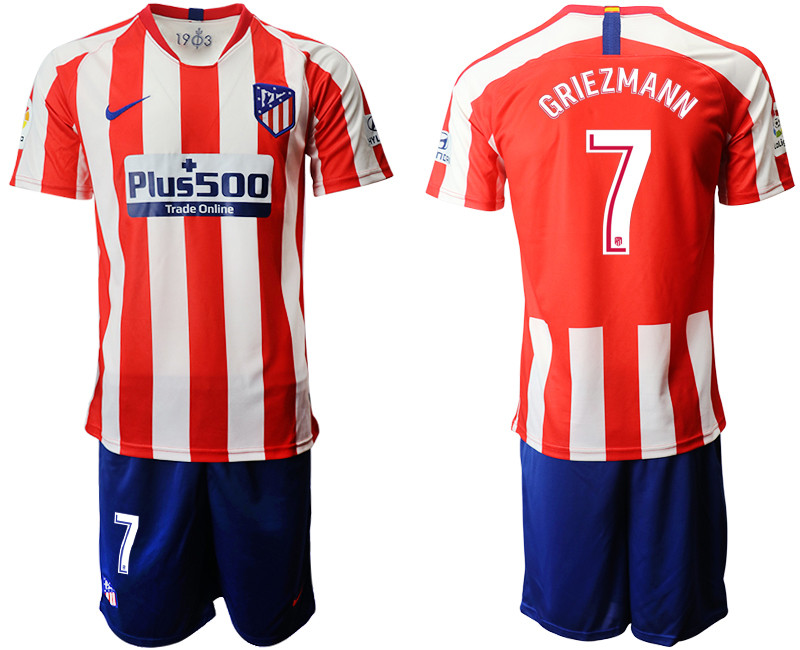 2019 20 Atletico Madrid 7 GRIEZMANN Home Soccer Jersey