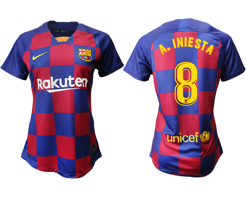 2019 20 Barcelona 8 A.INIESTA Home Women Soccer Jersey